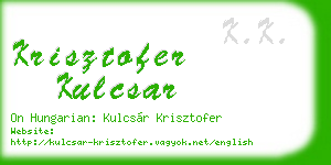 krisztofer kulcsar business card